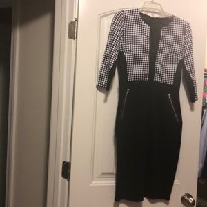 Black and white sheath dress